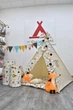 Большая Палатка-Вигвам для детей WIGWAMHOME "Лисички-Индейцы" 150х150х200см, бежевая - изображение 10
