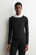 Лонгслів жіночий COS cotton long-sleeved top 1290605003 Eur 36 Чорний - изображение 1
