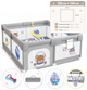 Детский игровой манеж Terrio Bear S 120×120 см серый для малышей, с ручками и 60 цветными мячиками - изображение 11