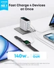 Сетевое зарядное устройство Anker B-2697-G41 Laptop GaN Charger Silver, 140W 3xUSB-C 1xUSB-A Display + кабель USB Type-C - изображение 2