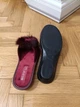 Тапочки женские комнатные Belsta бордовые велюровые с открытым носком и пушком 38 - изображение 10