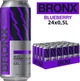 Упаковка слабоалкогольного енергетичного напою BRONX Blueberry 8% 0.5 л х 24 шт (4820193039955) - зображення 1