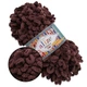 Alize Puffy Fine, Горький шоколад №993 (100г/14м) плюшевая нитка с готовыми петлями для вязания руками пледа игрушек и балаклавы, Ализе Пуффи Фай - изображение 1