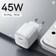 Сетевое зарядное устройство Baseus EnerFill FN22 GaN 45W Type-C (PD 3.0 / QC 3.0), быстрая зарядка, White - изображение 1