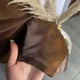 Шторы из монорея коричневого цвета на тасьме 2шт. 150х270 ALBO (pbe0052478) - изображение 3