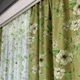 Льняные шторы зеленого цвета с цветами 150х270 с батистовым тюлем 400х270 на тасьме ALBO (2000003535965) - изображение 4