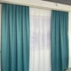 Микровелюровые шторы бирюзового цвета 2шт. 150х270 с белым шифоновым тюлем 400х270, на тасьме ALBO 000353859 - изображение 5