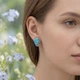 Серебряные серьги с бирюзой Веточки английский замок, серебро 925 проба (146) - изображение 4