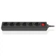 Мережевий фільтр живлення REAL-EL RS-6 Protect M 3m, black (EL122300034) - зображення 1