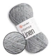 YarnArt Intense Linen, Серый шелк №4133 - пряжа лен с лиоцелем, 50 г / 175 м, для летних топов и ажурных изделий - изображение 1