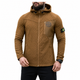 Флисовая кофта Stone Island ПП8056 коричневая Polar с капюшоном прессованный флис S - изображение 1