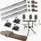 Карповий набір Вудлища Flagman Magnum Black Carp 3,9 м 3.5lb + котушки + Род Под на 3 Вудлища+Свінгера+Сигналізатори - изображение 1