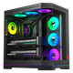 Корпус для игрового компьютера AOC ACG802B Black ATX, панорамный обзор 270°, поддержка быстросъемных/9-слотовых двух видеокарт, совместимость с системами водяного охлаждения 360 мм, 10 мест для вентиляторов. - изображение 4