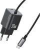 Ładowarka sieciowa Usams JC Series CC264 30W GaN Mini Fast Charger USB-C + wbudowany kabel USB-C 1.2 m Black (CC264TC01) - obraz 1
