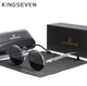 Брендовые винтажные солнцезащитные поляризационные очки круглые KINGSEVEN серые , высший уровень защиты от ультрафиолета UV400 - изображение 1