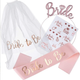 Набор на девичник для невесты Bride to be One Size фата обруч лента флеш-тату пудровый белый (SVS) - изображение 1