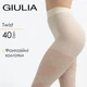 Жіночі фантазійні колготки з геометричним візерунком Giulia TWIST 40 (2) 2 White-crema - изображение 6