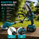 Набор садового инструмента Krafftec 48V 6Ah аккумуляторный триммер и мини пила сучкорез 2в1 с двумя аккумуляторами для кошения травы сорняков кустарников и обрезки веток - изображение 4