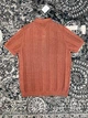 Мужская трикотажная футболка поло кирпичного цвета Brunello Cucinelli Henley из льна и хлопка размер M - изображение 5