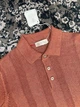 Мужская трикотажная футболка поло кирпичного цвета Brunello Cucinelli Henley из льна и хлопка размер M - изображение 6