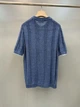 Мужская синяя трикотажная футболка-поло Brunello Cucinelli Henley из льна и хлопка размер M - изображение 5