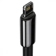Кабель Baseus Tungsten Gold Fast Charging Lightning 2.4A (1m), Чорний - зображення 7