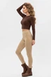 Лосины женские однотонные бежевого цвета Fashion размер 42-44 (217351) - изображение 2