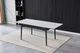 Обеденный стол BONN II CERAMIC раскладной 140x200 см керамика белый глянец черный каркас - изображение 1