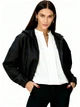 Жіноча коротка куртка з капюшоном на блискавці LadyLike 48 Чорний (ladlk2236780090421) - изображение 2
