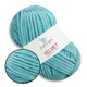 Пряжа плюшевая Popyarn Velvet (Попярн Вельвет) №027 Бирюзовый - 100% полиэстер, 100 г / 120 м, для пледов, игрушек, вязания спицами и крючком - изображение 1