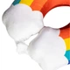 Подушка для шиї U-подібна Rainbow дорожня ортопедична наповнювач memory foam плюшевий велюровий чохол веселка мʼяка підтримка для голови в дорозі та офісі Синій - зображення 4