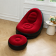 Надувной диван с пуфом Air Sofa / Надувное велюровое кресло с пуфиком+насос Красный - изображение 2