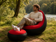 Надувной диван с пуфом Air Sofa / Надувное велюровое кресло с пуфиком+насос Красный - изображение 4