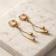 Женские серьги No brand 2433-1 золотистые - изображение 2