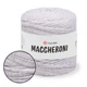 YarnArt Maccheroni, Светло-серый меланж - вторичная трикотажная лентовая пряжа, 90% хлопок, для ковриков, декора, хендмейда (Маччерони) - изображение 1