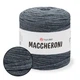 YarnArt Maccheroni, Графит мелланж - вторичная трикотажная лентовая пряжа, 90% хлопок, для ковриков, декора, хендмейда (Маччерони) - изображение 1