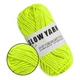 Светящаяся в темноте флуоресцентная пряжа, желтый, Glow Yarn, 100% полиэстер, нить для вязания и амигуруми - изображение 1