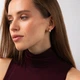 Серьги - пусеты "Megan" в желтом золоте с09268 Онікс - изображение 3