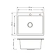 Кухонна мийка інтегрована Lidz H6050B 3.0/0.8 мм прямокутна, чорна (LDH6050BPVD3008) - зображення 2