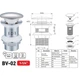 Донный клапан Zerix BV-02 Click-Clack 1 1/4" для умывальника, хром глянцевый (ZX6015) - изображение 8
