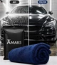 Полотенце для авто большая тряпка микрофибра AMaks для сушки автомобиля автополотенце 90х60см для впитывания влаги и полировки лакокрасочного покрытия микро фибра для кузова стекла зеркал фар Blue - изображение 5