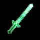 Алмазный Пиксельный меч в стиле Майнкрафт / Minecraft со звуковыми эффектами Ледяной LED Меч со светом и звуками 55×14 см, зеленый - изображение 4