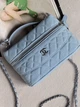 Сумочка женская клатч Chanel LP 26 Vanity mini голубой деним Шанель - изображение 5