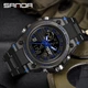 Чоловічий годинник Sanda 739 спортивний Black-Blue - зображення 2