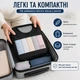 Набір органайзерів для валізи 8 в 1 чорний, дорожні сумки для одягу, взуття та аксесуарів - зображення 7