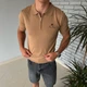 Мужское поло Loro Piana М карамельное | Премиальная трикотажная футболка-поло на молнии с коротким рукавом - изображение 3