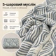 Плед-покрывало двустороннее из 5-слойного муслина 200×240 см, синий с волнами - изображение 2