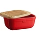 Хлібниця Emile Henry Storage 35,5х24,8х15,5 см червона з кришкою-дошкою (348750) - зображення 2