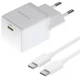 СЗУ Baseus Palm Fast Charger 20W (1USB-C) + кабель Type-C to Type-C (P10111602) Moon White - изображение 1
