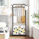 Напольная стойка для одежды RIAS Multifunctional Shoe And Hat Rack с колесиками 175x57x34 см Black (3_08462) - изображение 4